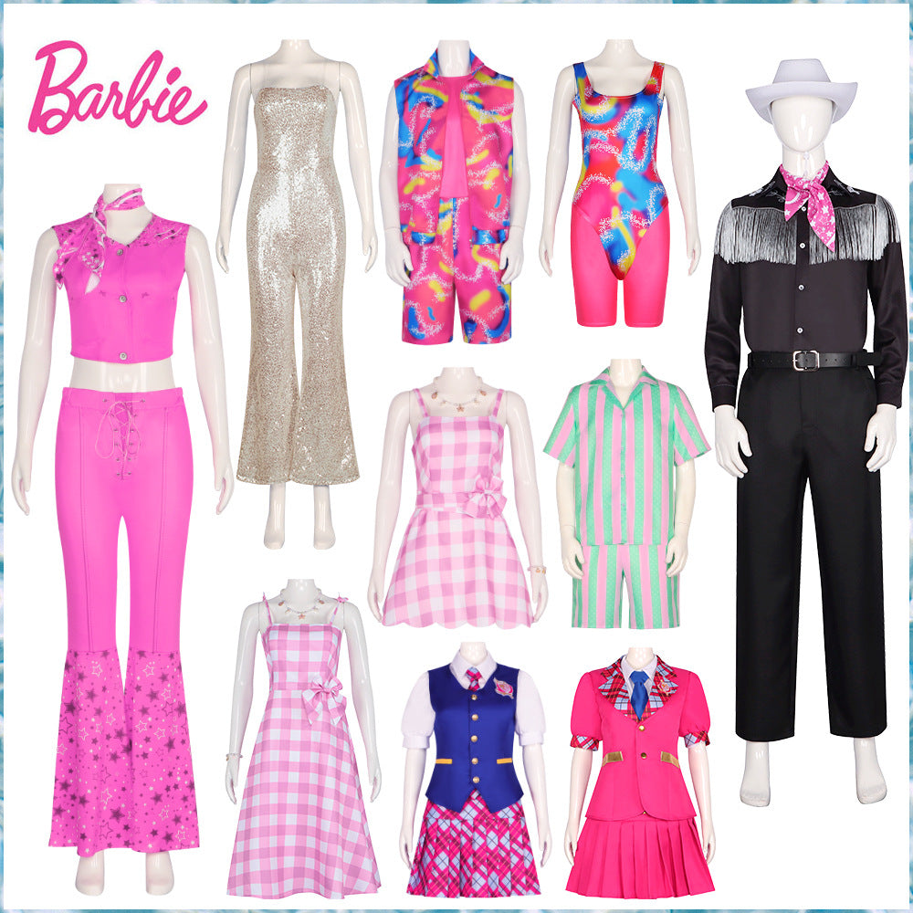 Movie Barbie cos costume Barbie same style popular film and television role-playing costume full series suit products in stock New