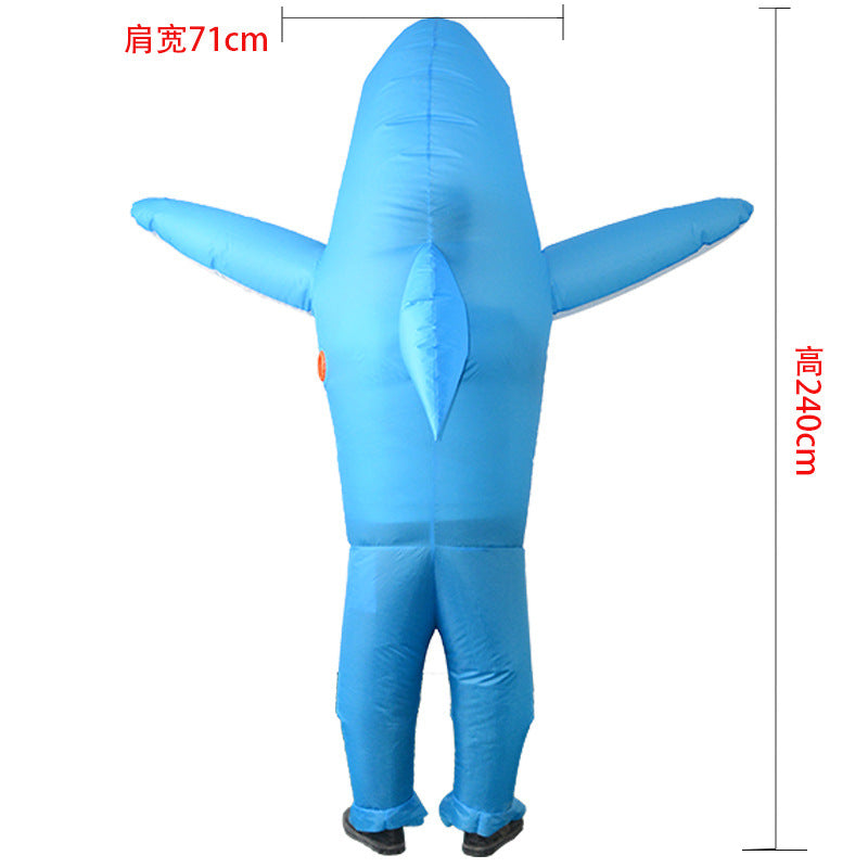 Halloween party performance costume and accessories funny cartoon doll costume cross-border Festival atmosphere shark doll inflatable clothing