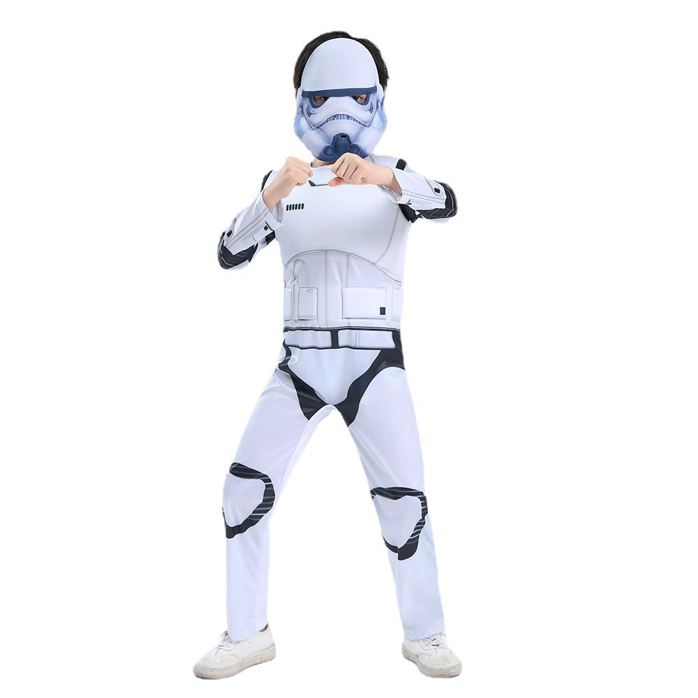 Children's white soldier Star Wars movie character cos costume Halloween cosplay costume