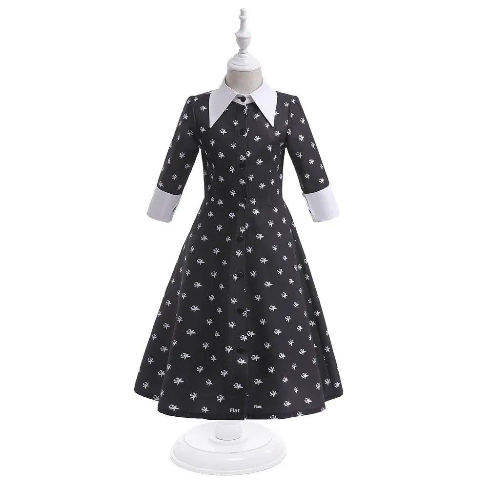 Wednesday Adams family cos costume dress cosplay cosplay costume Amazon princess dress