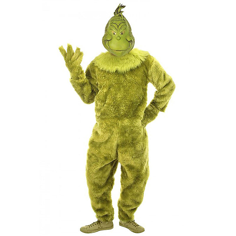 Christmas Grinch costume ghost adult costume ghost elf costume long hair role carnival play costume