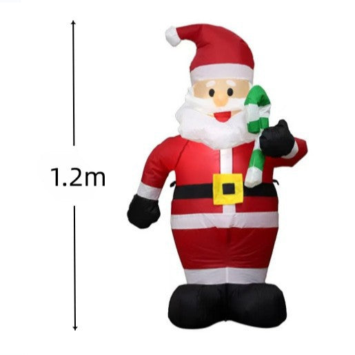 1.2 m hand crutch inflatable Santa LED luminous inflatable model Santa Claus inflation model decorations