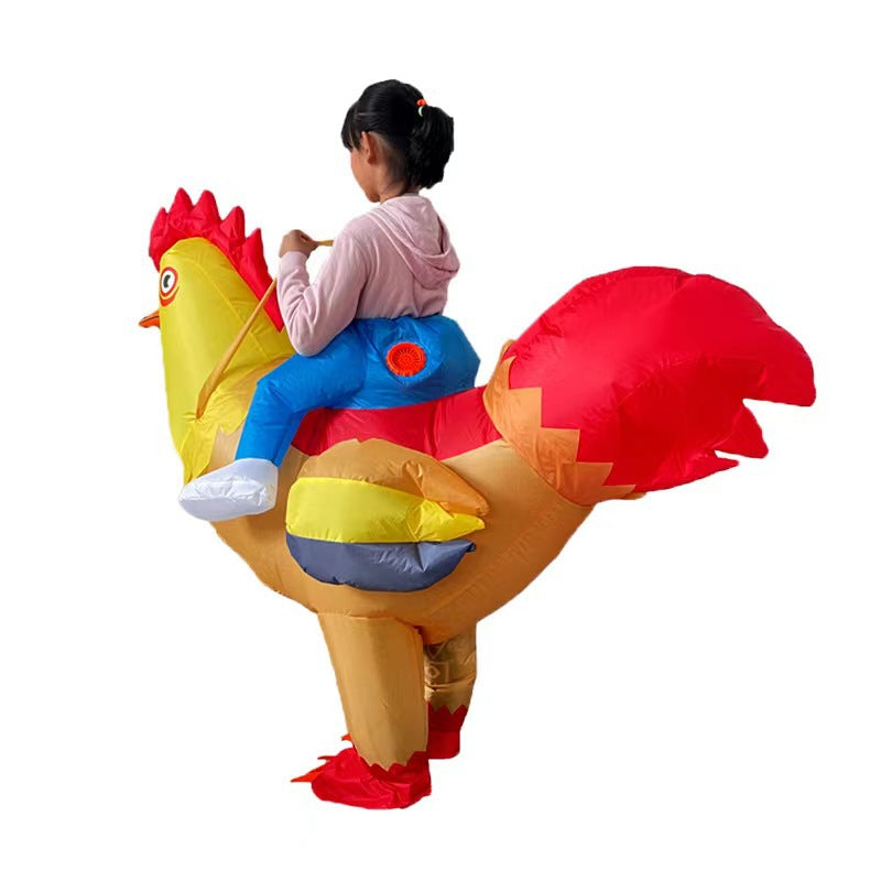 Cross-border hot sale cock inflatable costume cute cycling annual party party party doll Props sunglasses catwalk