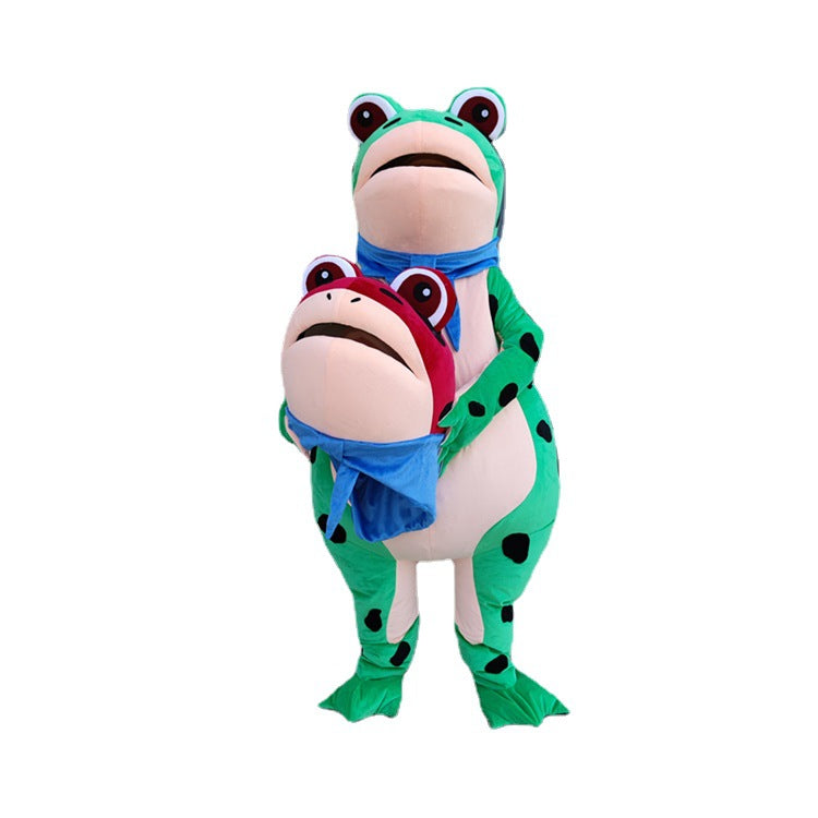 Spot inflatable frog cartoon doll costume TikTok same style selling baby frog wear Muppet walking doll wig
