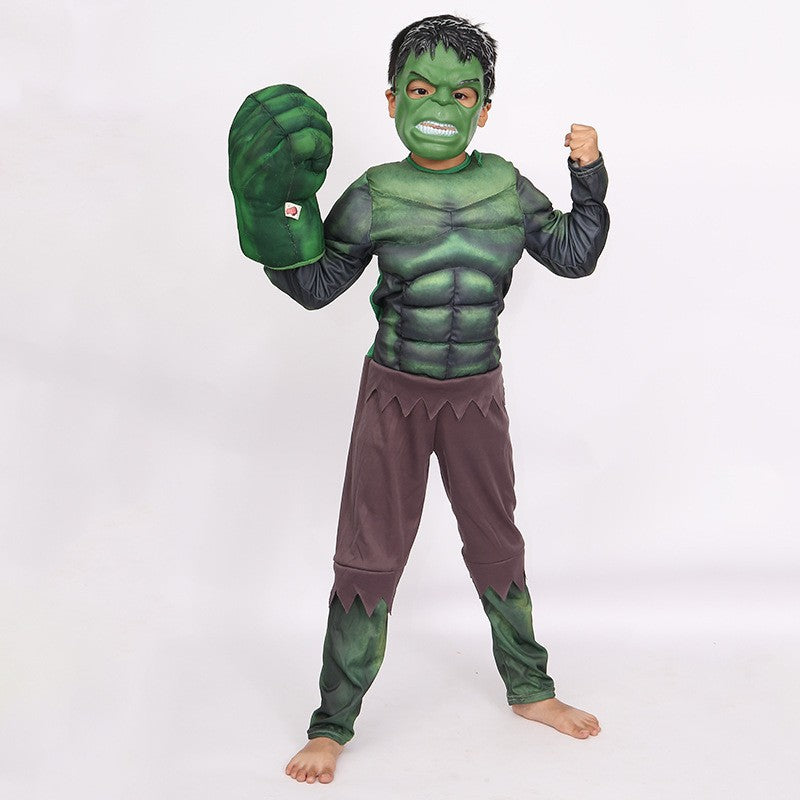 Halloween cos clothing Avengers Iron Man Captain America Hulk children muscle luminous equipment