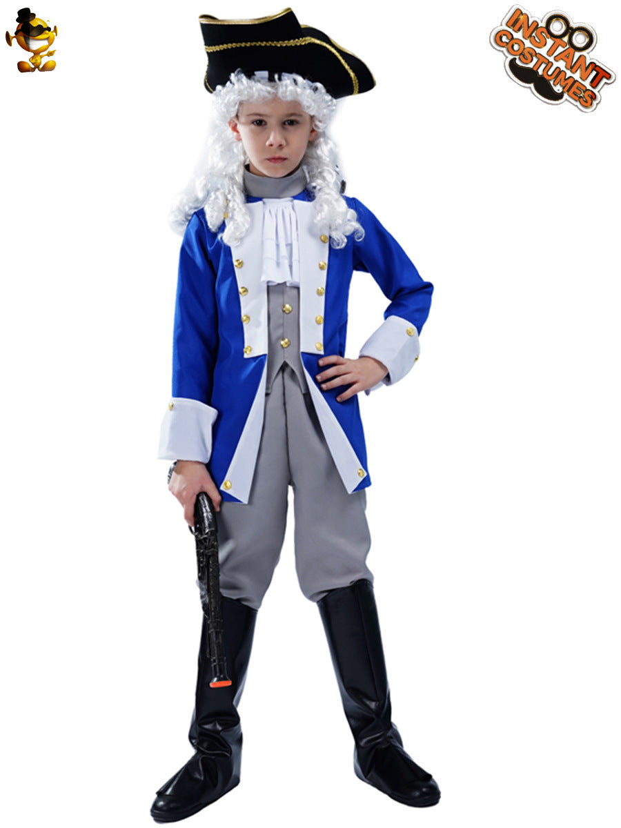 Halloween boy's pirate ship captain costume boys medieval colonial general cosplay costume