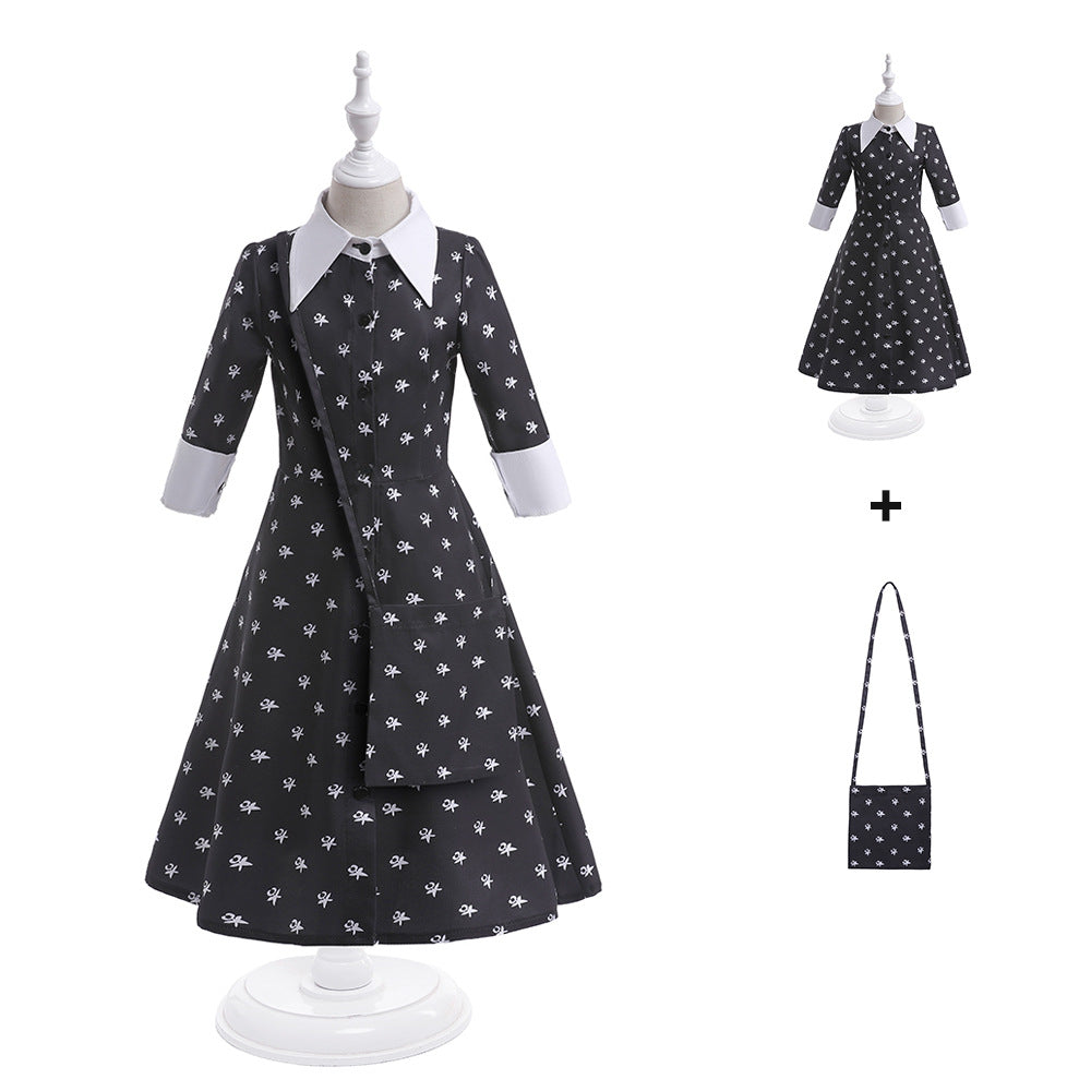 Wednesday Adams family cos costume dress cosplay cosplay costume Amazon princess dress