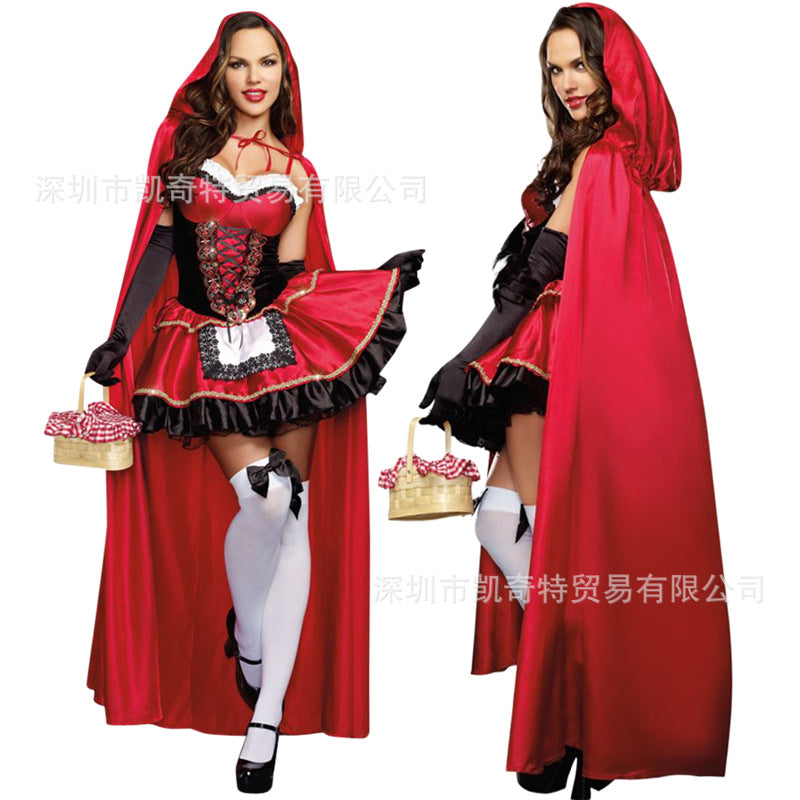 European and American role-playing cloak Queen stage costume costume Halloween Little Red Riding Hood costume