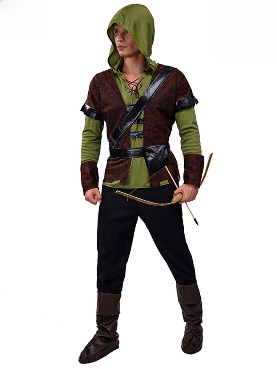 Halloween adult men archers cosplay costume European rogue stage party performance costume