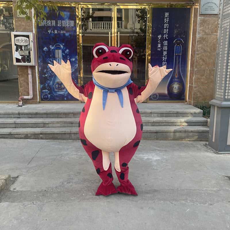 Spot inflatable frog cartoon doll costume TikTok same style selling baby frog wear Muppet walking doll wig