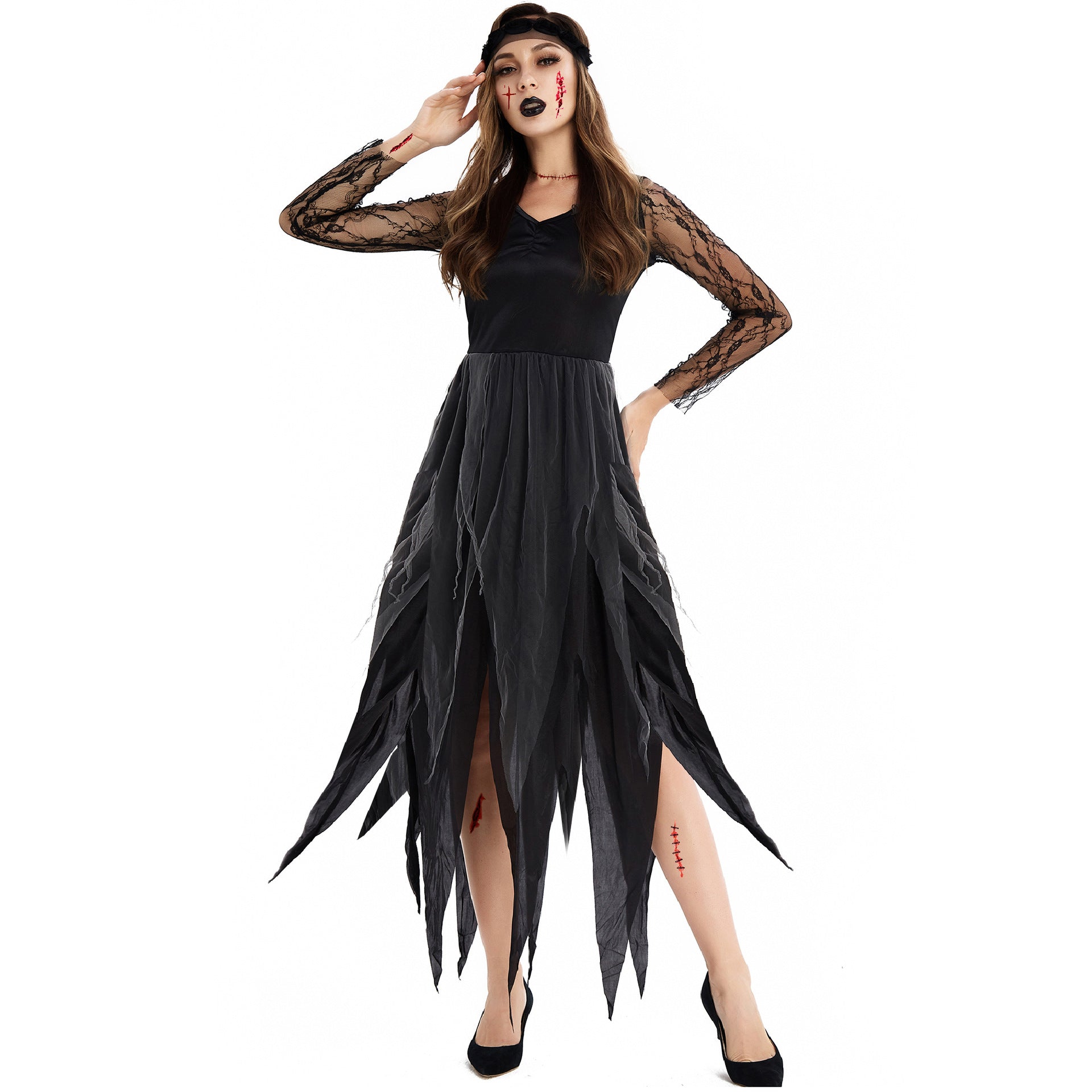New Halloween Zombie Vampire Bride Costume