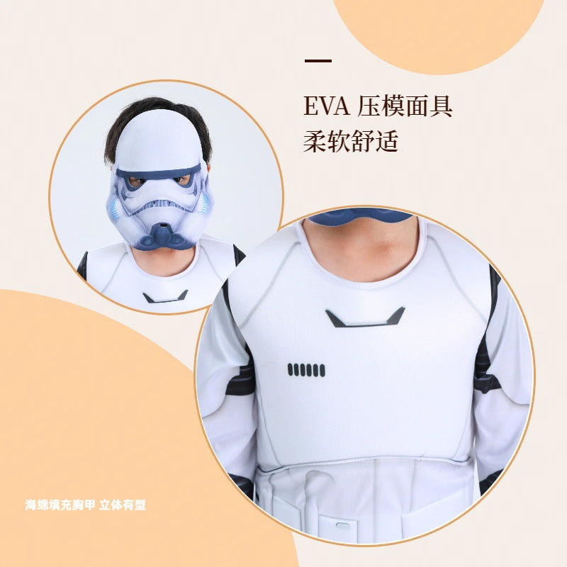 Children's white soldier Star Wars movie character cos costume Halloween cosplay costume