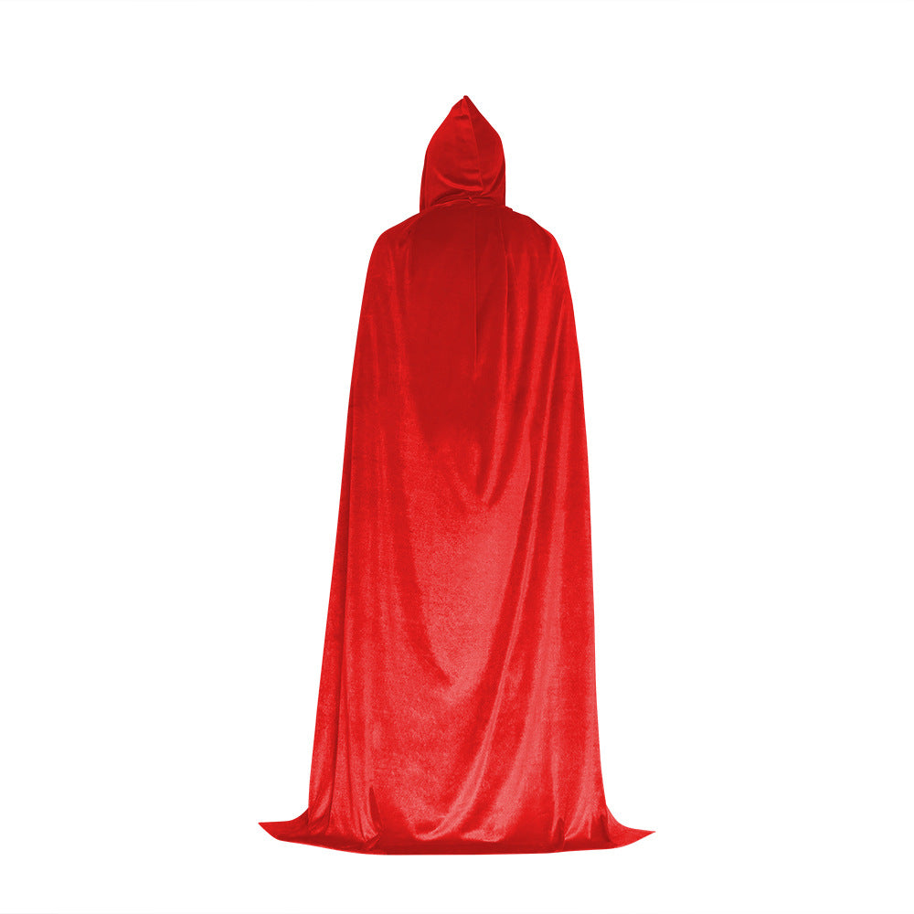 Halloween cloak costume party makeup costume props children adult cloak black pleuche death ball
