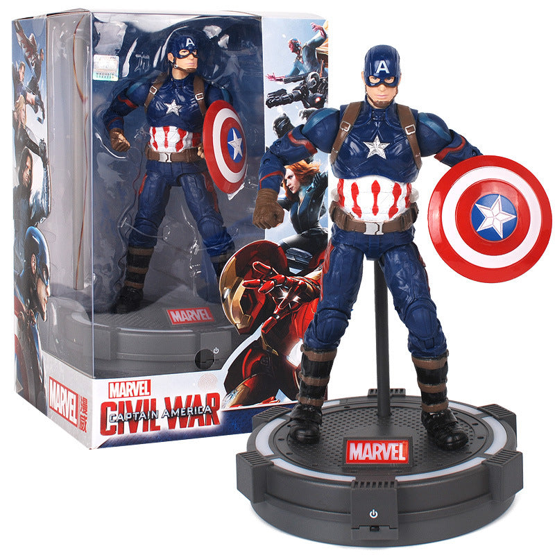 Zhongdong genuine Marvel series Avengers 3 doll 7-inch doll with luminous deck base display rack