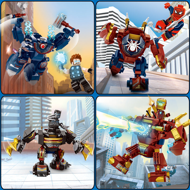 S brand Avengers building blocks boy iron man anti-Hulk Mech doll toy children Boy assembling toys