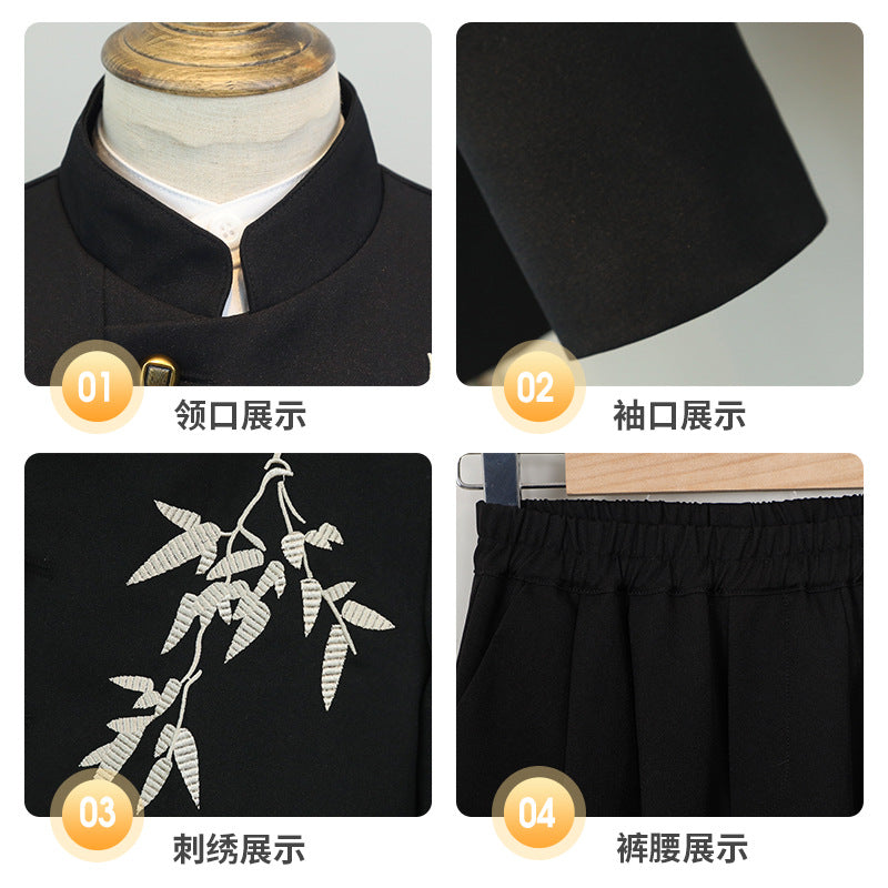 Boy's new Chinese suit jacket national fashion Zhongshan suit children's embroidery Han Chinese costume Tang costume host stage costume