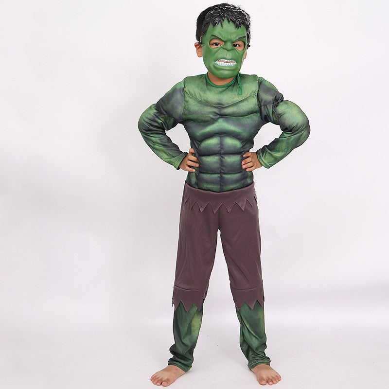 Halloween cos clothing Avengers Iron Man Captain America Hulk children muscle luminous equipment