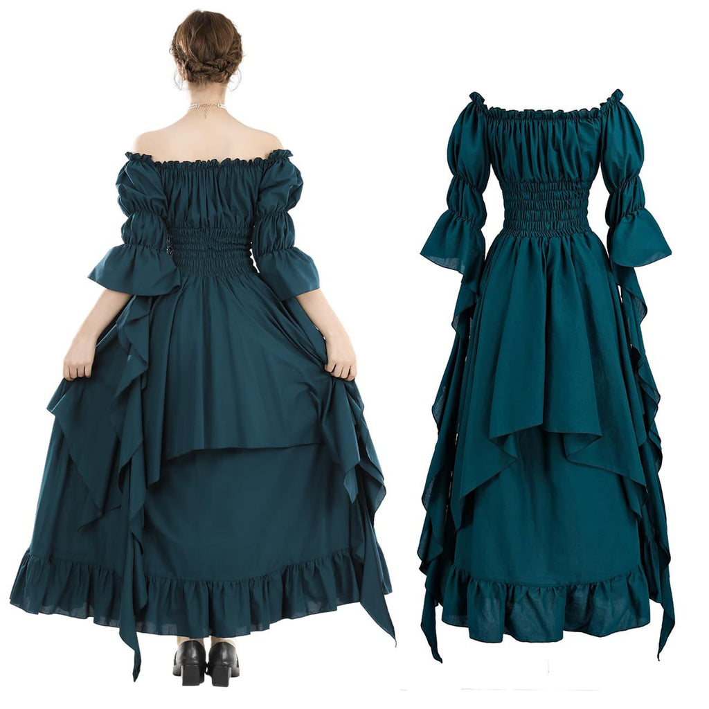 Halloween costume medieval renaissance vintage dress women's Gothic witch dress stage costume