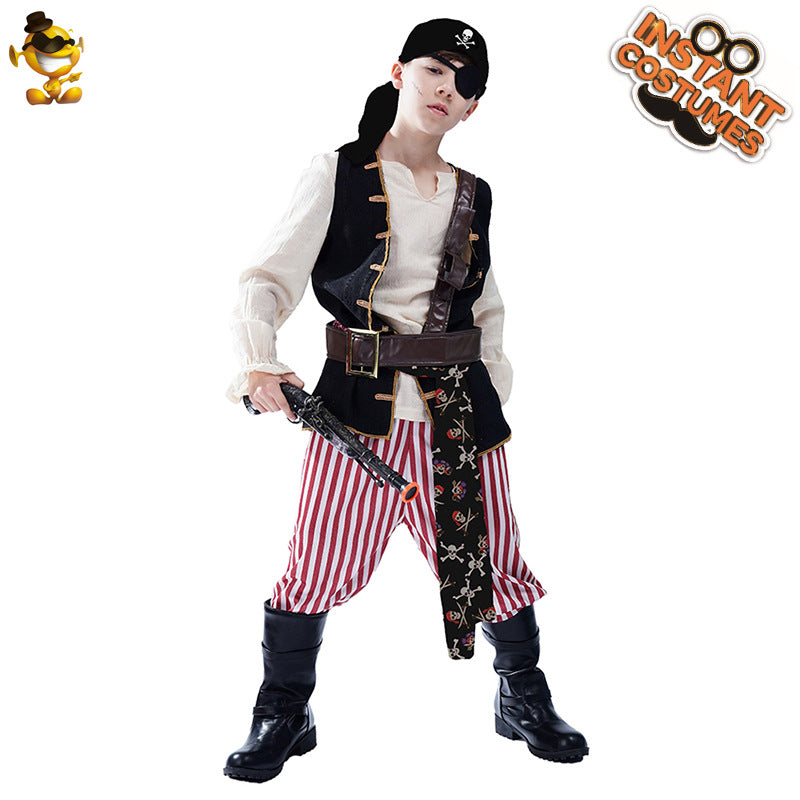 Halloween party costume cosplay costume masquerade stage wear performance wear children little boy pirate look
