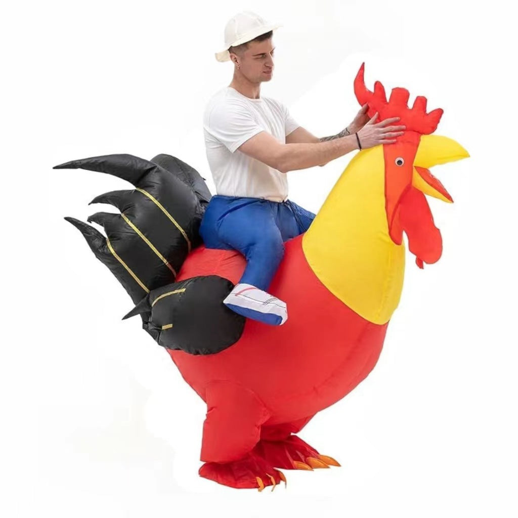 Cross-border hot sale cock inflatable costume cute cycling annual party party party doll Props sunglasses catwalk