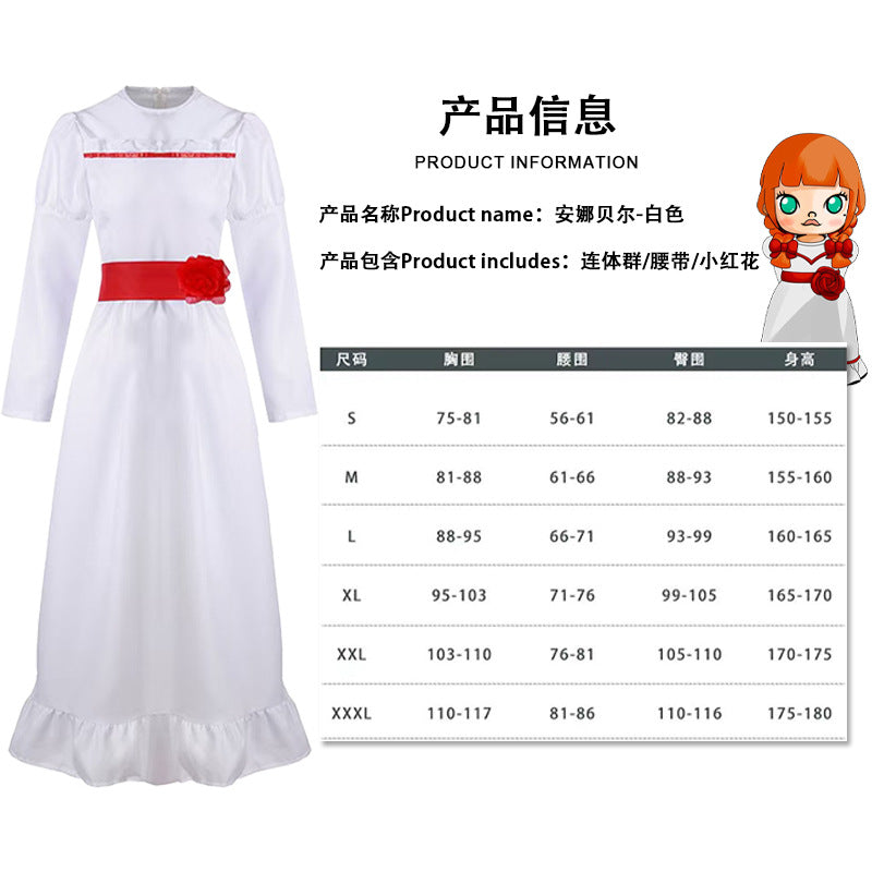 Horror doll Annabel cos costume Halloween cosplay Annabel Cospaly costume secondary element