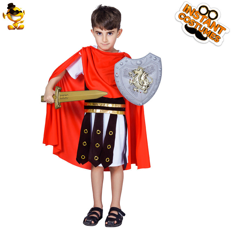 Halloween little boy Roman warrior costume boy Roman warrior stage performance boy party costume