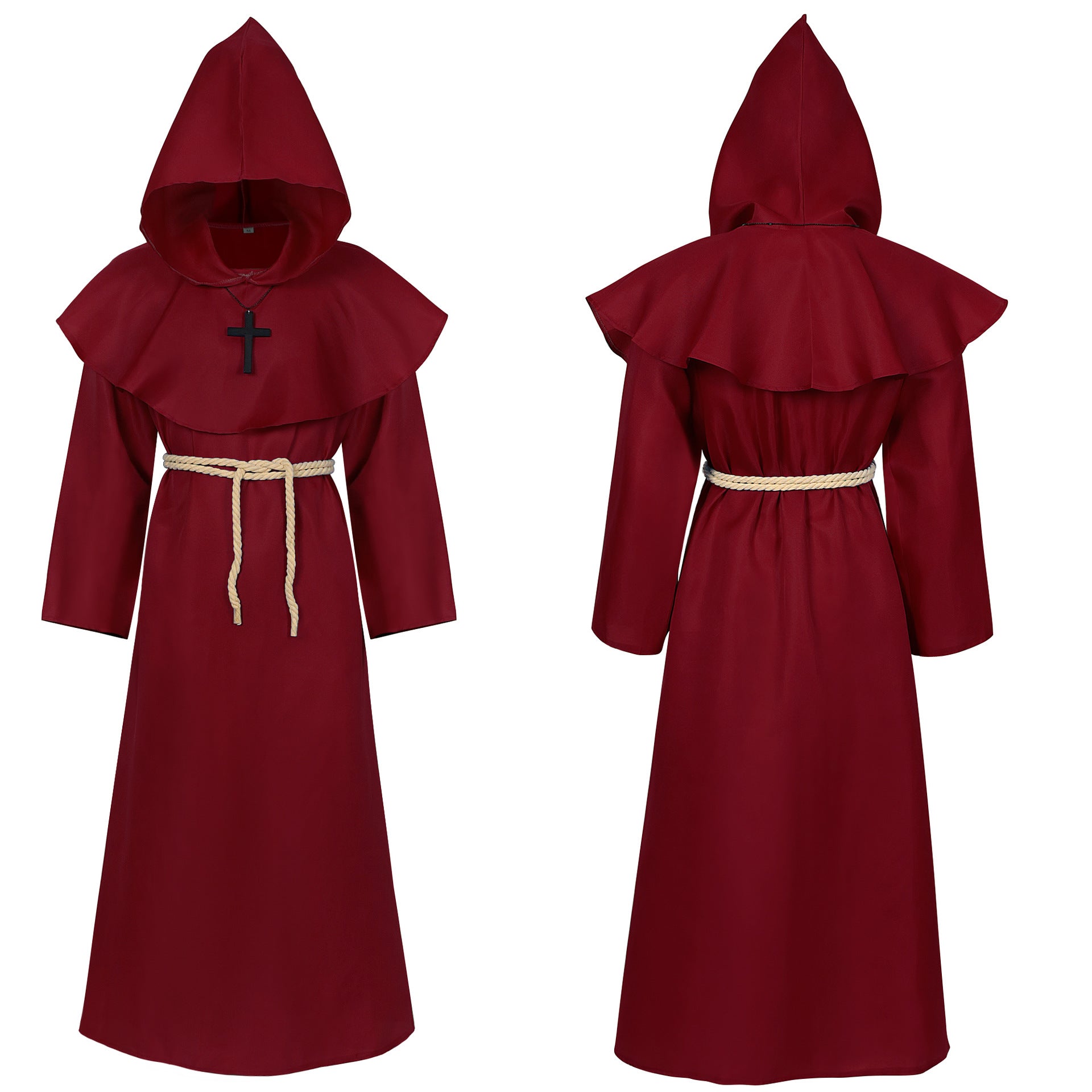2024 Amazon medieval friar robe monk costume wizard costume priest cos costume performance wear Halloween costume