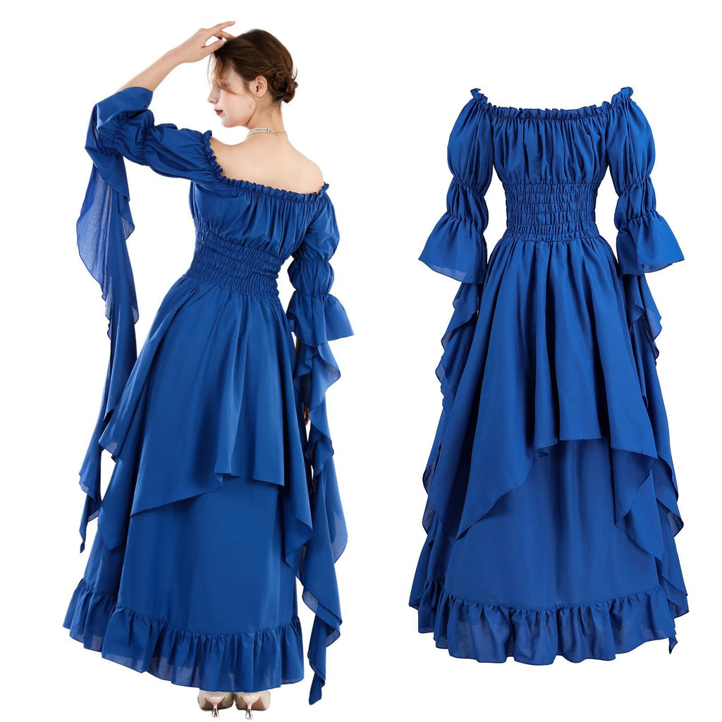 Halloween costume medieval renaissance vintage dress women's Gothic witch dress stage costume