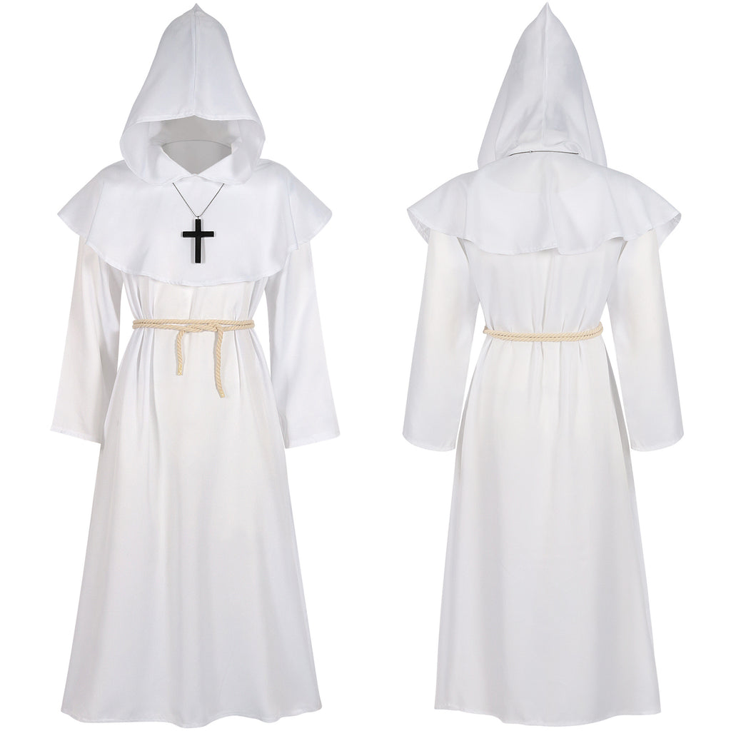 2024 Amazon medieval friar robe monk costume wizard costume priest cos costume performance wear Halloween costume