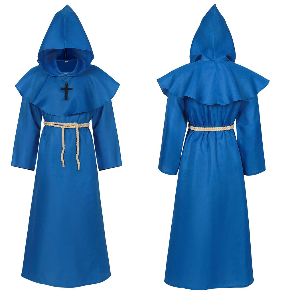 2024 Amazon medieval friar robe monk costume wizard costume priest cos costume performance wear Halloween costume