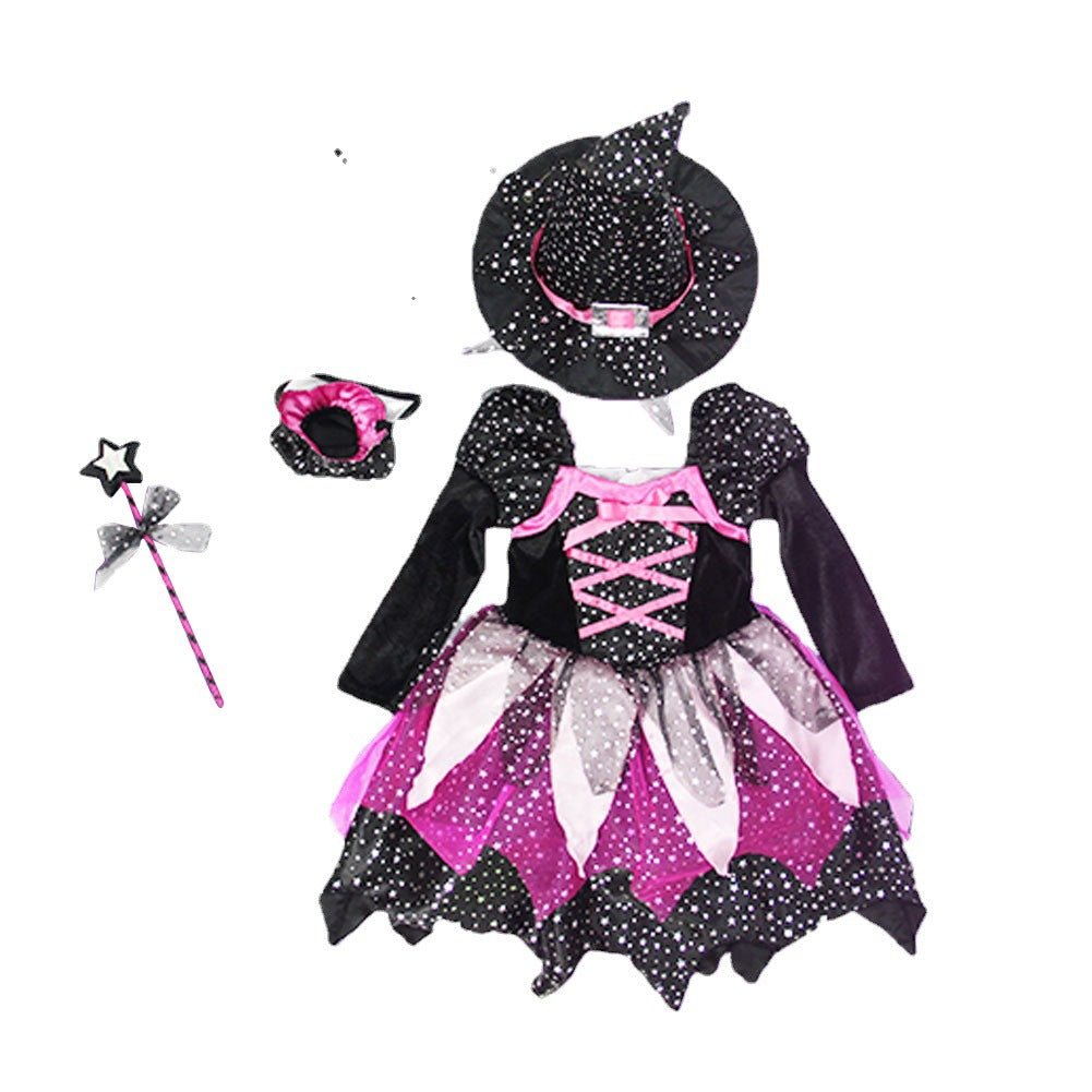 Halloween Children costume clothing with lights cosplay dress up masquerade costume Snowyprincess performance costume