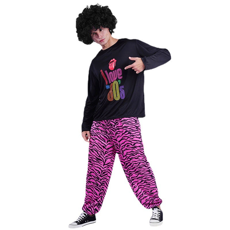 Adult men 70's vintage hippie disco party costume male ROCK ROCK hippie costume