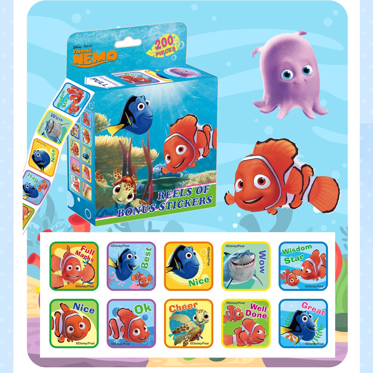 Spiderman shiny cartoon roll stickers ice princess Pooh bear Avengers children roll stickers cartoon sticker