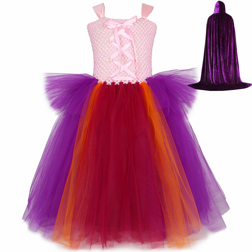 Witch also crazy 2cos costume children's Halloween cosplay costume girls' mesh dress pettiskirt