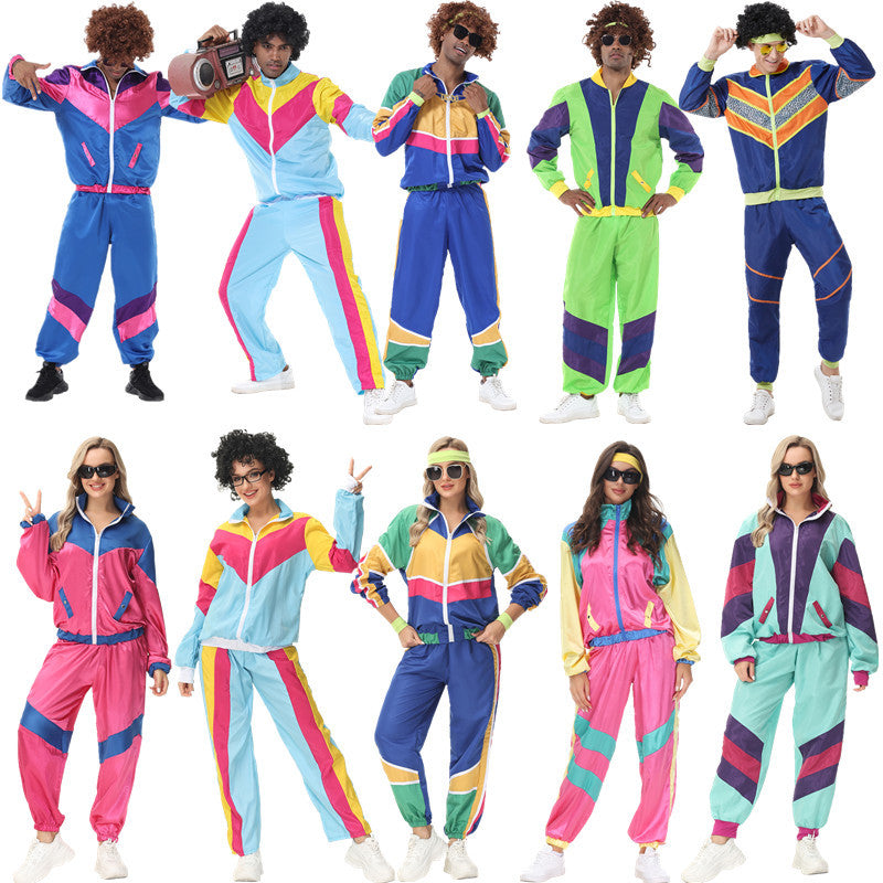 disco costume disco Amazon adult men's and women's performance costume hippie rock dance sports hip-hop costume