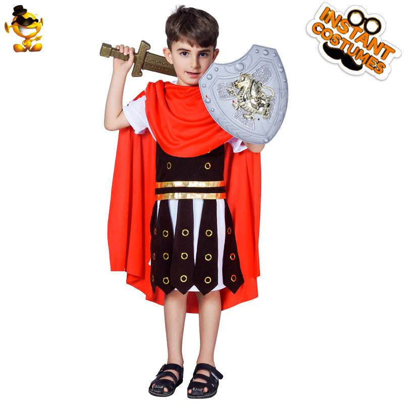 Halloween little boy Roman warrior costume boy Roman warrior stage performance boy party costume