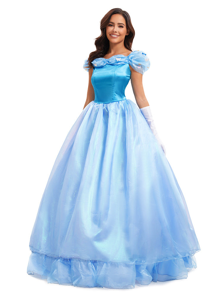 Halloween cos Cinderella costume Cinderella princess dress fairy tale stage costume suit in stock