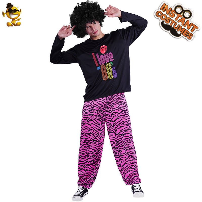 Adult men 70's vintage hippie disco party costume male ROCK ROCK hippie costume