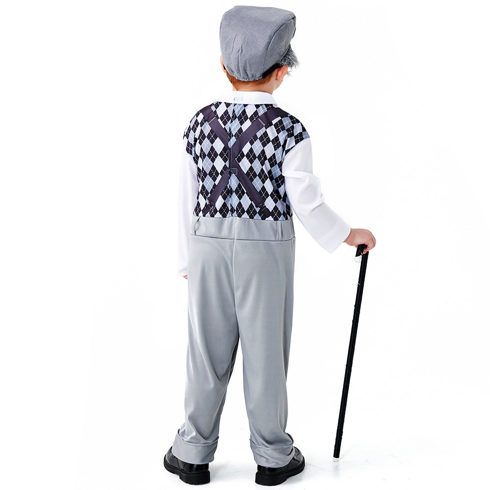 Centenarian role play Halloween costume stage play costume grandpa cos costume Amazon sources