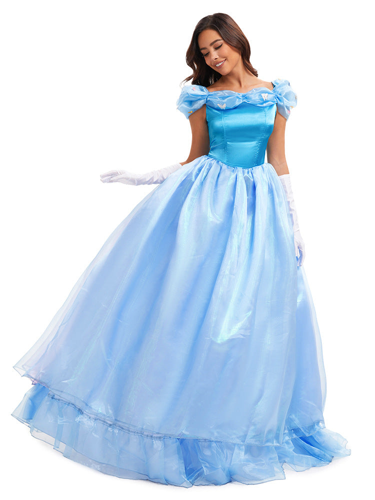 Halloween cos Cinderella costume Cinderella princess dress fairy tale stage costume suit in stock