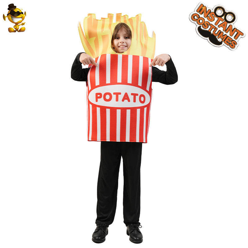 Adult French fries performance props costume Halloween Masquerade cosplay French fries cosplay costume