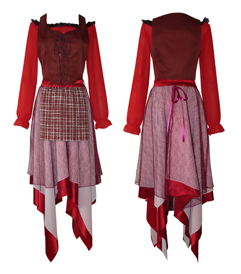 Witch also crazy cos costume medieval dress Fred costumes cosplay Halloween costume