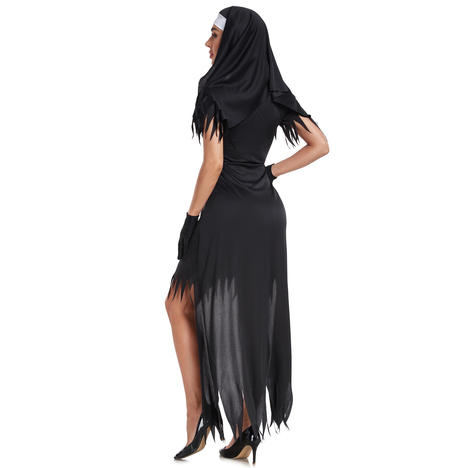 Evil Vampire Nun Costume Halloween Witch Robe