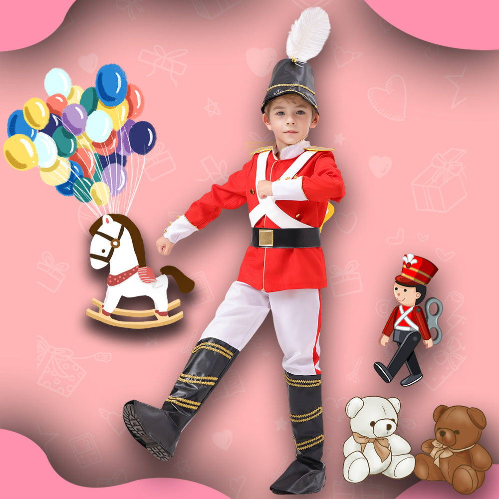 Cross-border toy soldier dress up cos costume British costume costumes children's costume Halloween suit