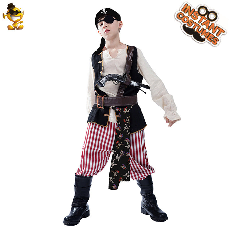 Halloween party costume cosplay costume masquerade stage wear performance wear children little boy pirate look