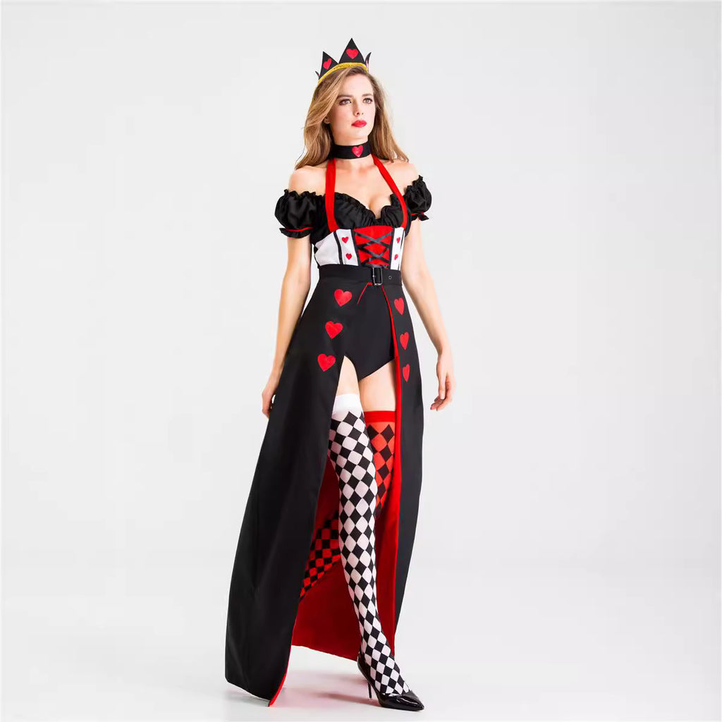 Split size red heart queen uniform Halloween costume witch costume vampire demon ds costume