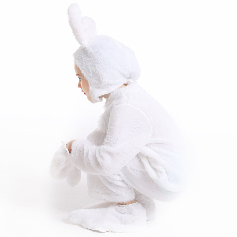 Halloween costume children's cute plush rabbit animal costume Forest stage performance costume one-piece pajamas