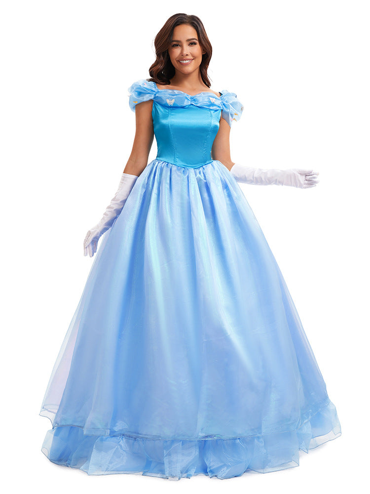Halloween cos Cinderella costume Cinderella princess dress fairy tale stage costume suit in stock