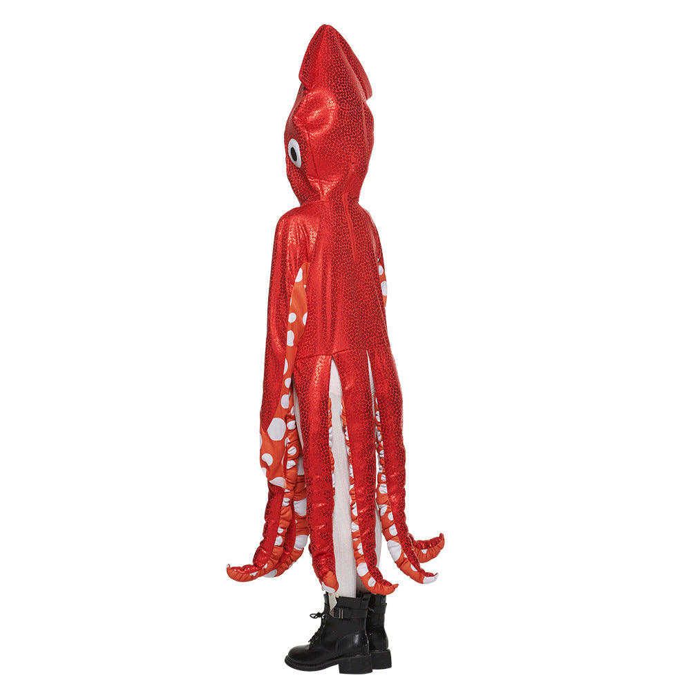 New Halloween children play costume marine life cute squid one-piece school party funny costume