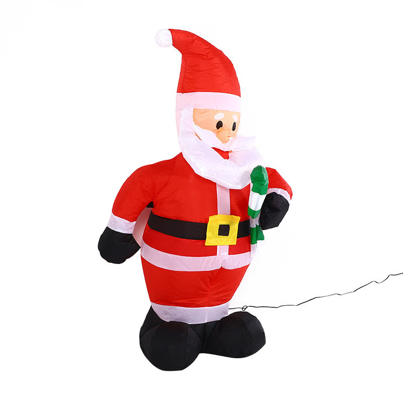 1.2 m hand crutch inflatable Santa LED luminous inflatable model Santa Claus inflation model decorations